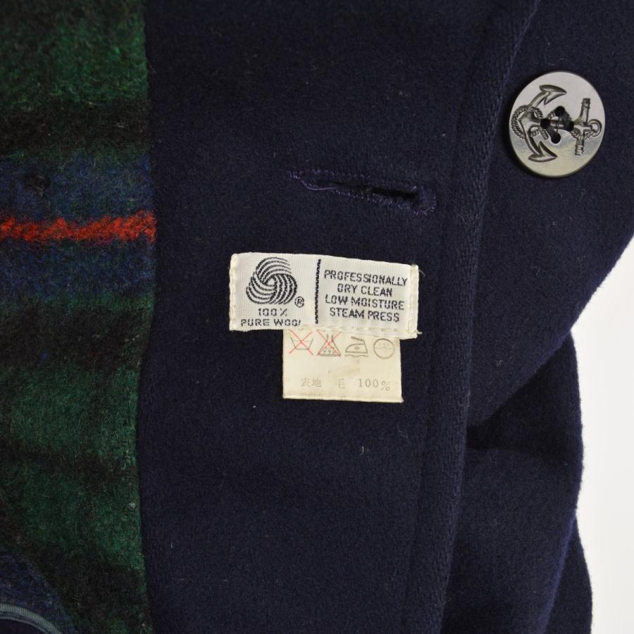 FOX Knapp 80s チェックライニング 10ボタン Pコート : ブランド古着の  