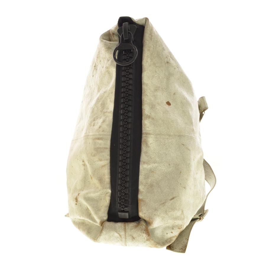 kawa-kawa ビッグジップデザイン 箔レザー バックパック : ブランド  