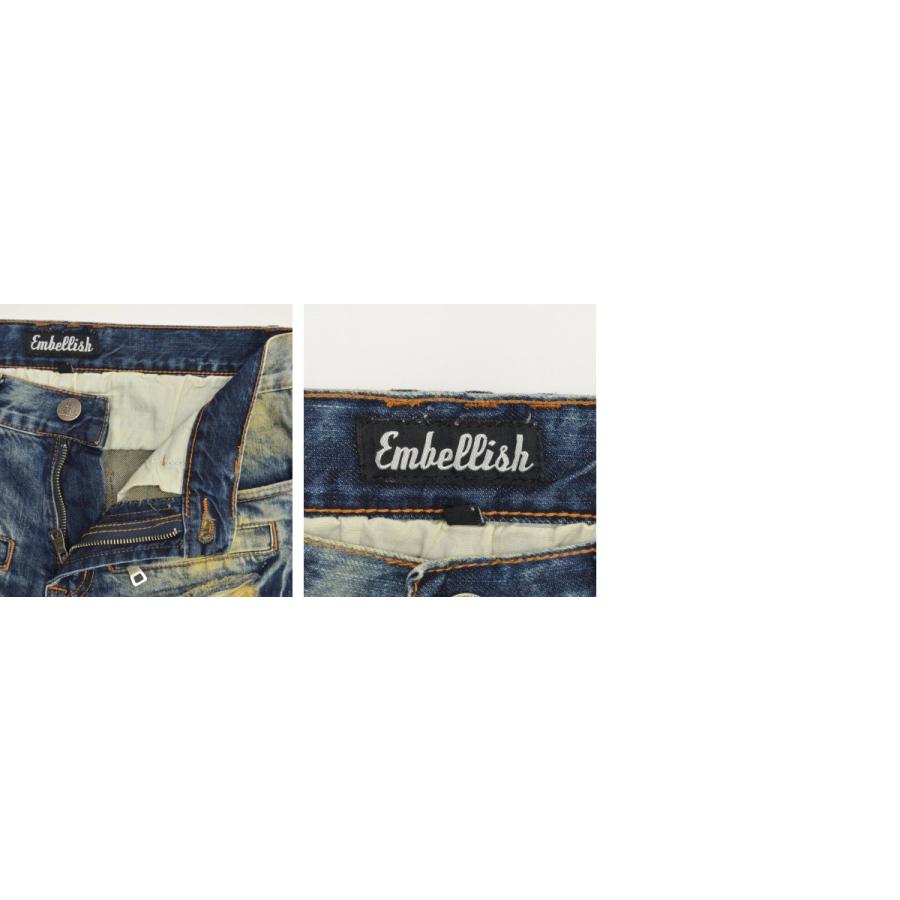 Embellish. / エンブリッシュ ダメージ加工バイカー デニムパンツ 