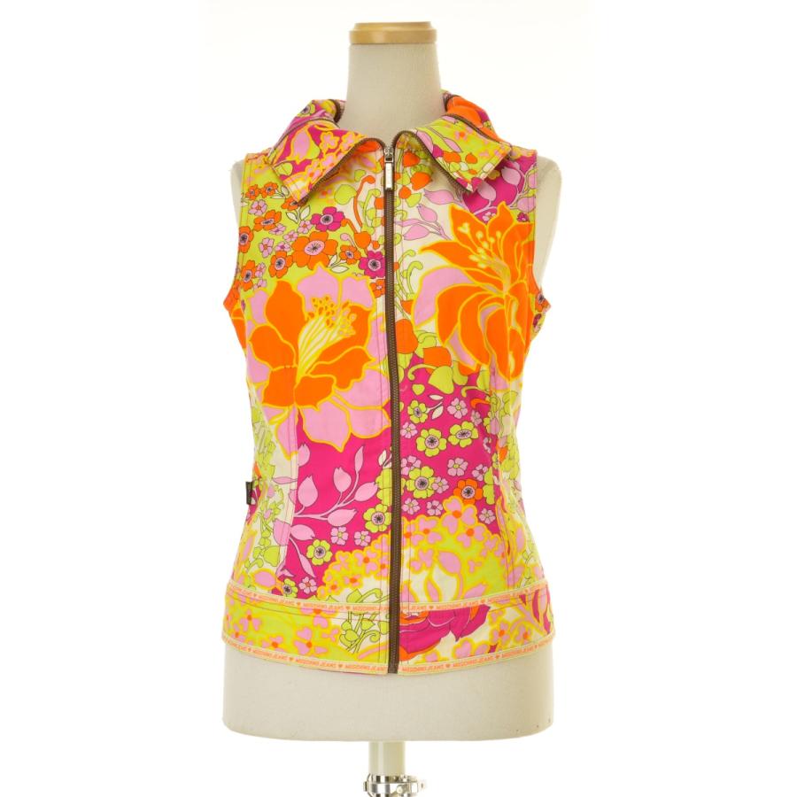 MOSCHINO モスキーノ ヴィンテージ オールド レザージレ フリンジ 花柄