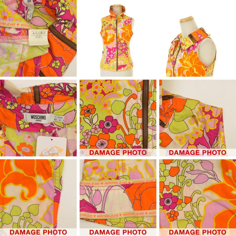 MOSCHINO（モスキーノ） archive フラワー柄ジップデザイン ベスト