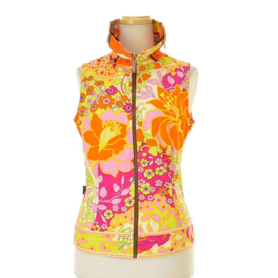 MOSCHINO モスキーノ　ヴィンテージ　オールド　レザージレ　フリンジ　花柄 MOSCHINO モスキーノ ヴィンテージ オールド レザージレ フリンジ 花柄