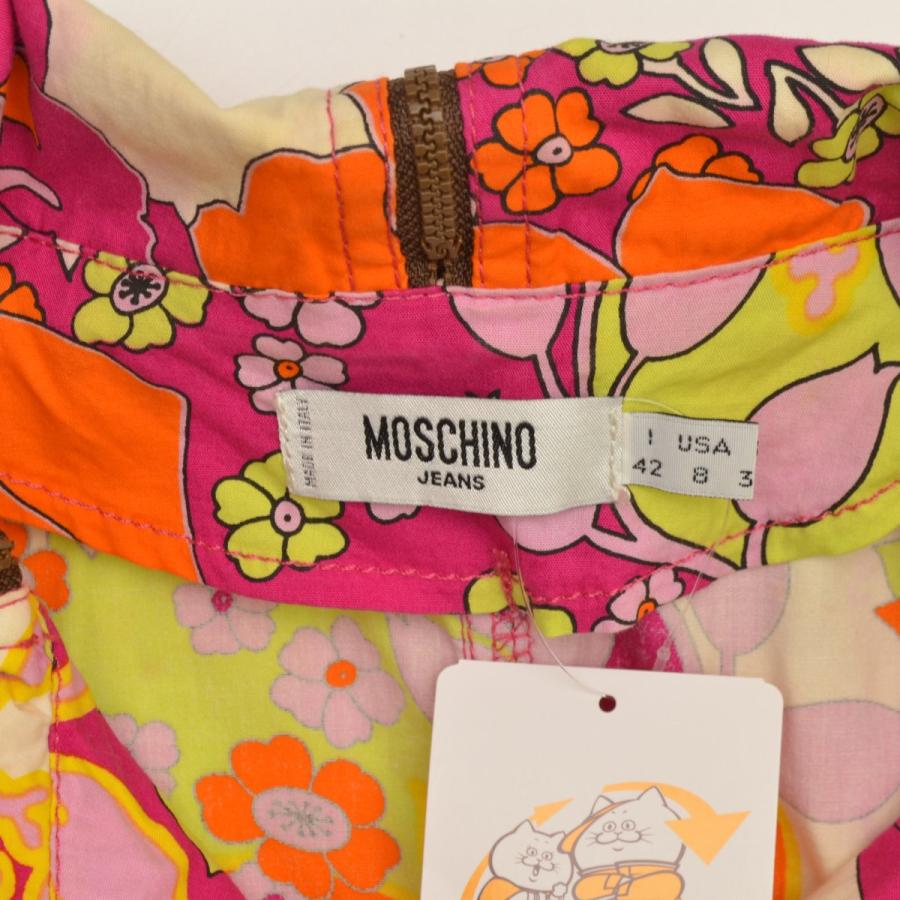 MOSCHINO モスキーノ　ヴィンテージ　オールド　レザージレ　フリンジ　花柄 MOSCHINO モスキーノ ヴィンテージ オールド レザージレ フリンジ 花柄