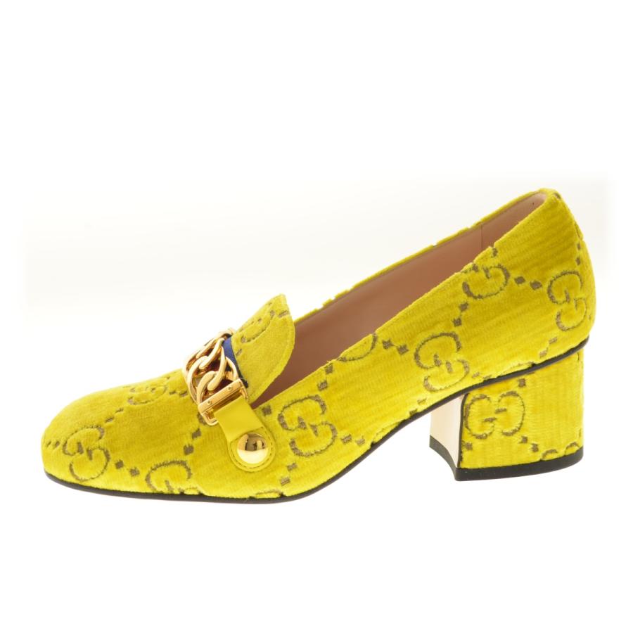 GUCCI / グッチ 525082 Sylvie GG Velvet Mid Heel Lofer シルヴィー 