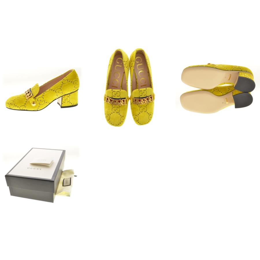 GUCCI / グッチ 525082 Sylvie GG Velvet Mid Heel Lofer シルヴィー 