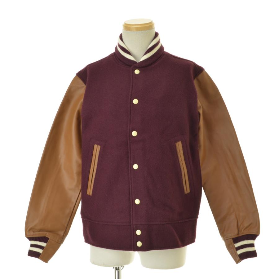 GOLDEN BEAR / ゴールデンベアー GB SPORT レザースリーブ×メルトン ベースボールジャケット G006274513