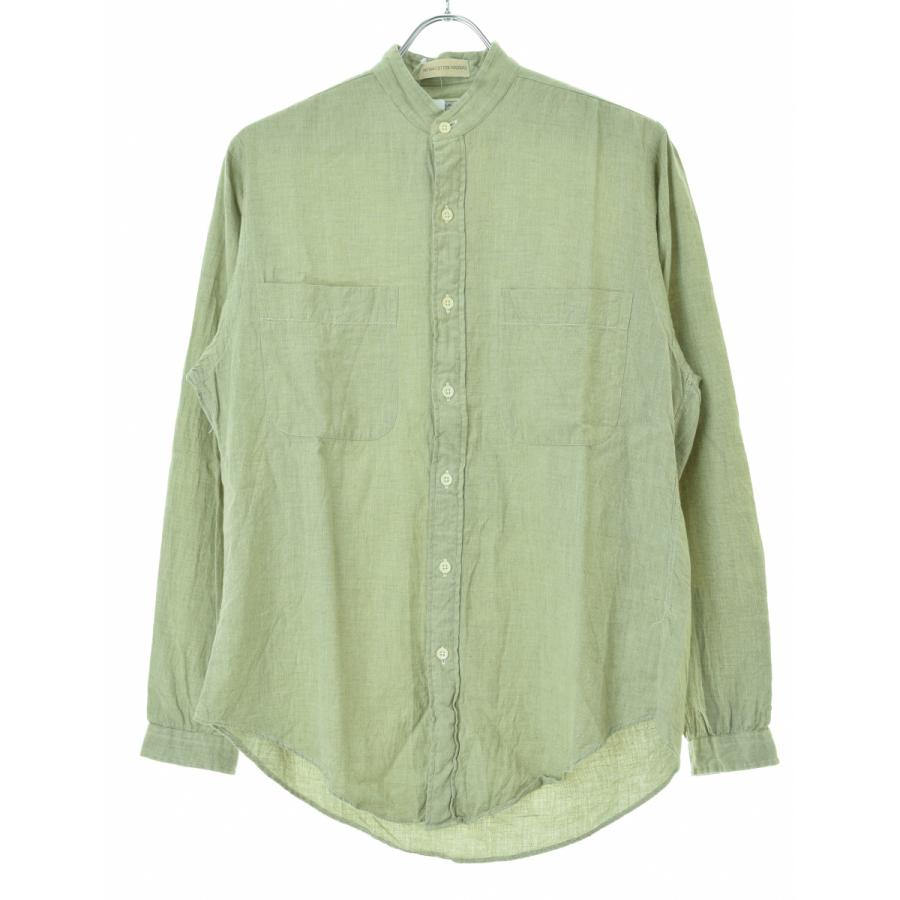 Paul Stuart / ポールスチュアート USA製 INDIAN COTTON MADRAS バンドカラー 長袖シャツ