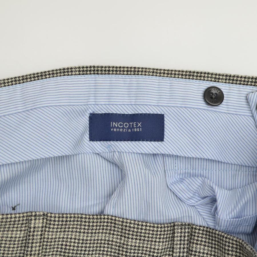 INCOTEX（インコテックス） 002X1 SUPER 100`S 千鳥 ウールパンツ
