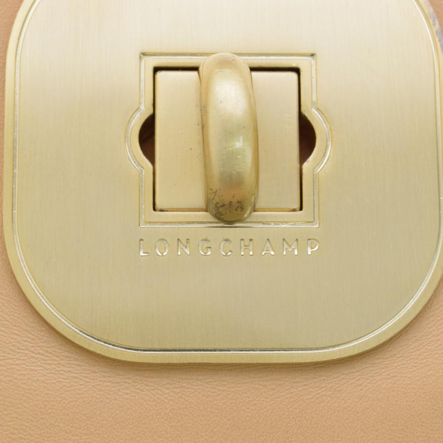 LONGCHAMP（ロンシャン） クロコ型押し ターンロック ハンドバッグ 