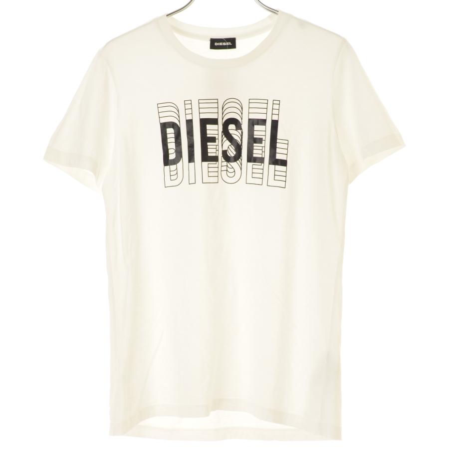 未使用　DIESEL シルバープリント半袖Tシャツ DIESEL（ディーゼル） J00316 ロゴプリント 半袖Tシャツ : ブランド