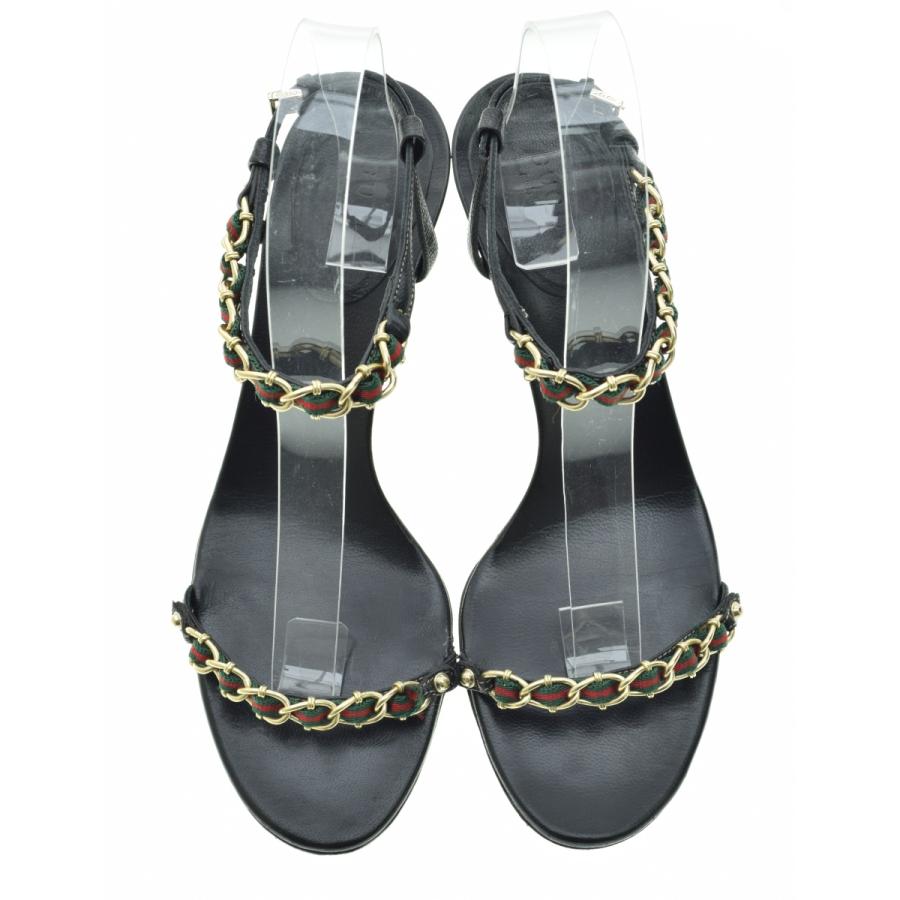 GUCCI / グッチ シェリーライン チェーン アンクルストラップ サンダル  