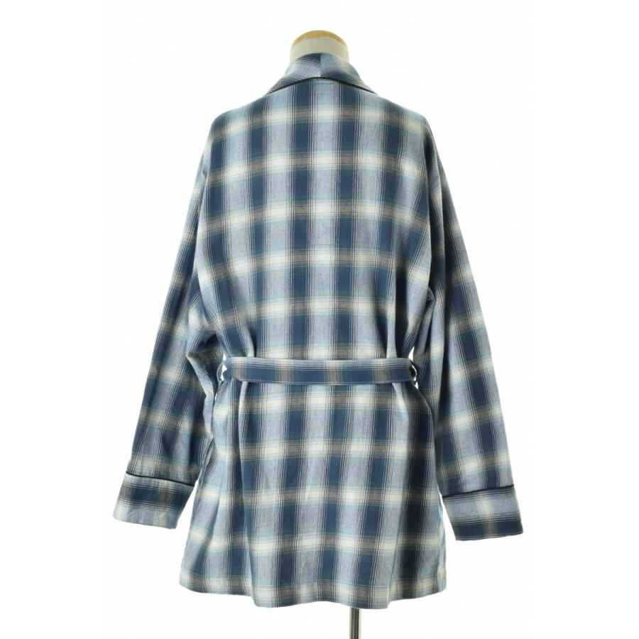 HOLLYWOOD RANCH MARKET / ハリウッドランチマーケット 24AW 1010218 リバーシブル オンブレチェック ナイトシャツ ショールカラー ローブ 長袖カーディガン