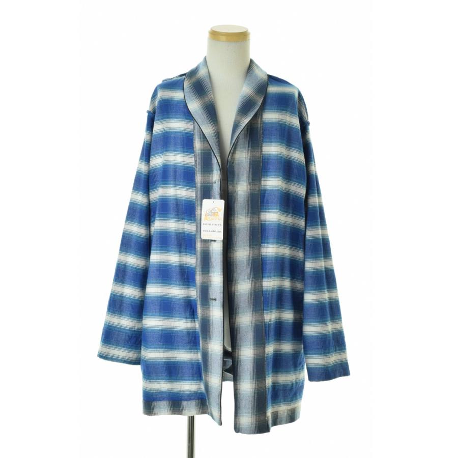 HOLLYWOOD RANCH MARKET / ハリウッドランチマーケット 24AW 1010218 リバーシブル オンブレチェック ナイトシャツ ショールカラー ローブ 長袖カーディガン