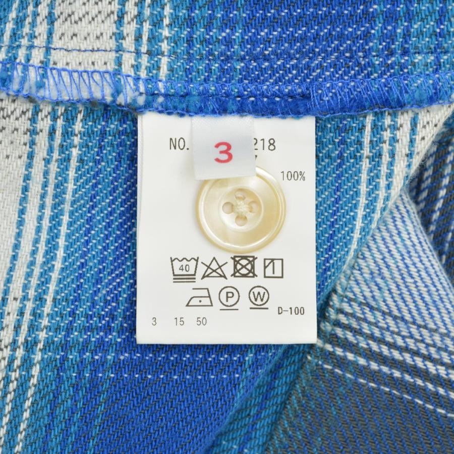 HOLLYWOOD RANCH MARKET / ハリウッドランチマーケット 24AW 1010218 リバーシブル オンブレチェック ナイトシャツ ショールカラー ローブ 長袖カーディガン
