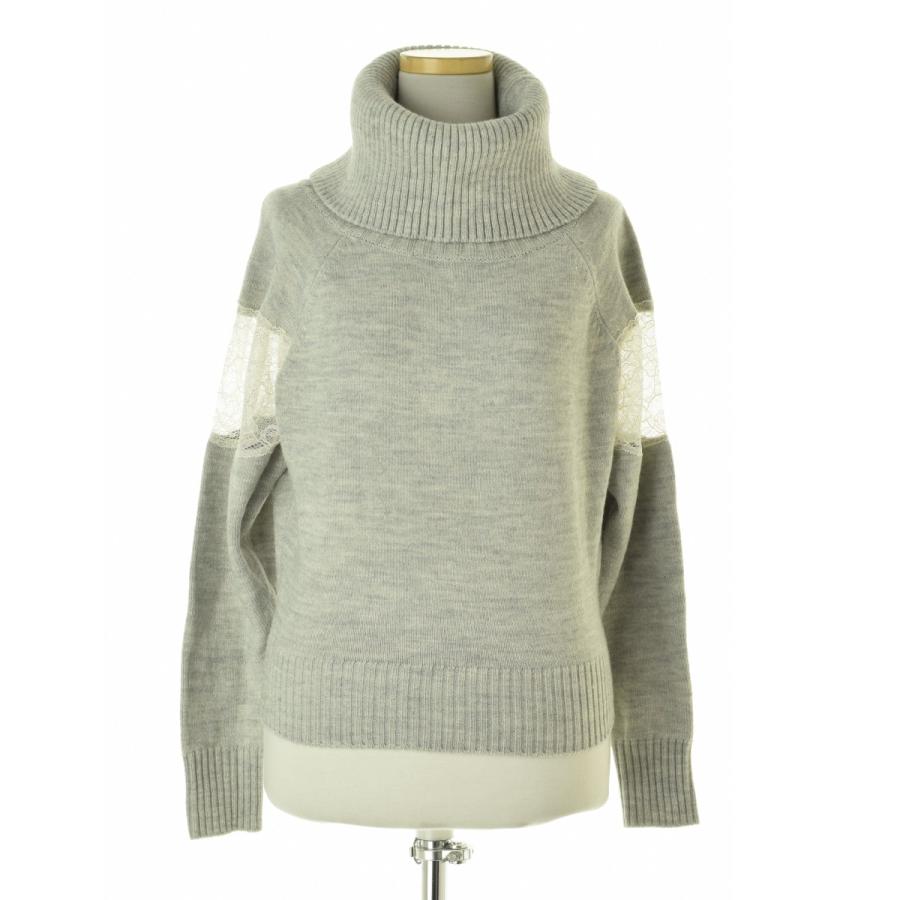 SNIDEL / スナイデル SFKB176001 レース切替タートルネック 長袖ニット  