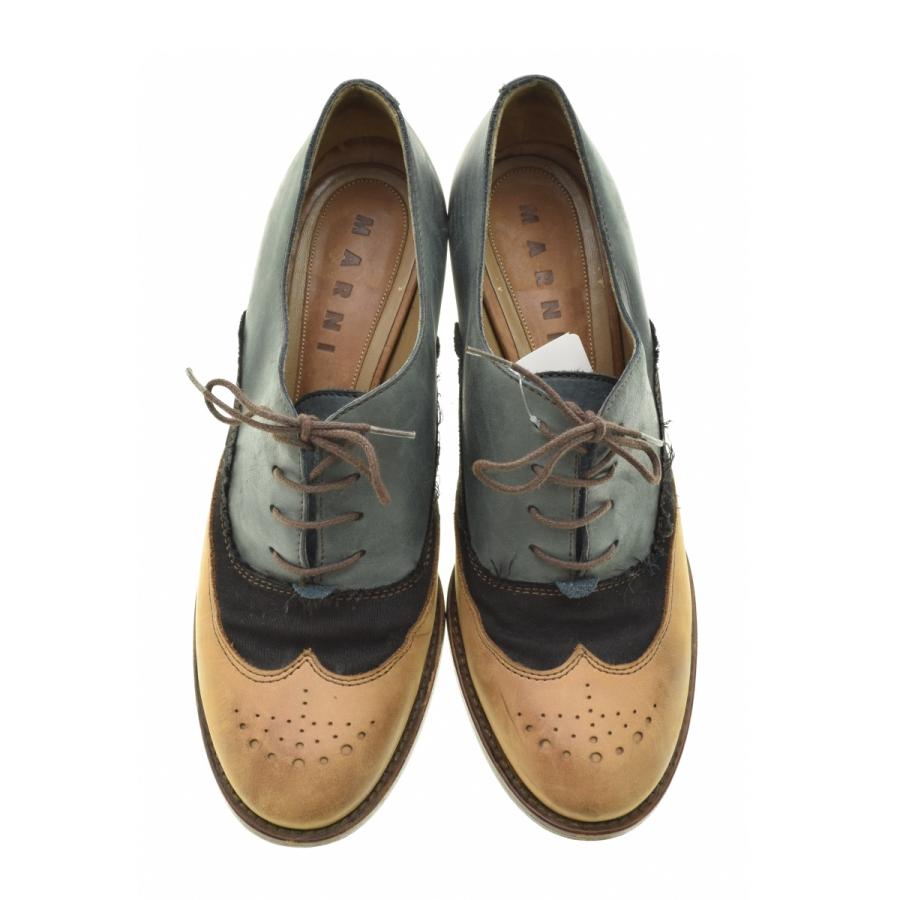 【美品】marni マルニ ウィングチップ レザー シューズ 本革 MARNI（マルニ） ウィングチップ メダリオン ヒール レザーシューズ
