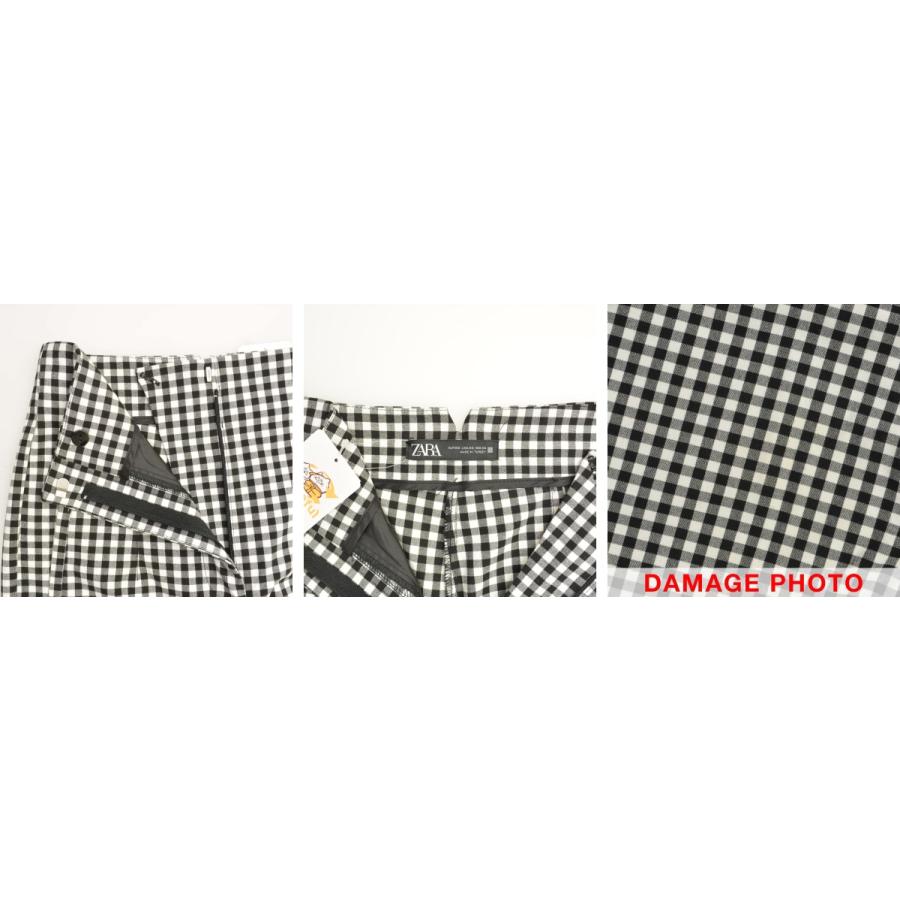 ZARA（ザラ） ギンガムチェック クロップドパンツ : ブランド古着の 