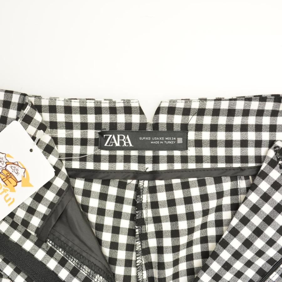 ZARA（ザラ） ギンガムチェック クロップドパンツ : ブランド古着の 