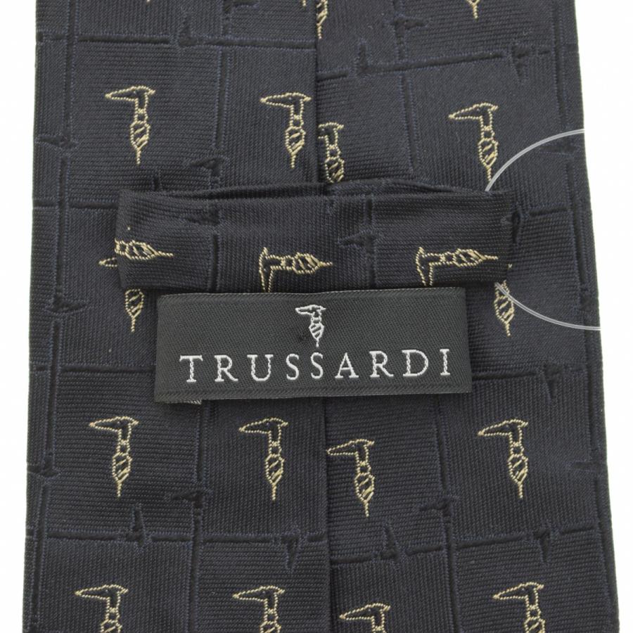 TRUSSARDI（トラサルディ） シルク イタリア製 ロゴ 総柄 ネクタイ