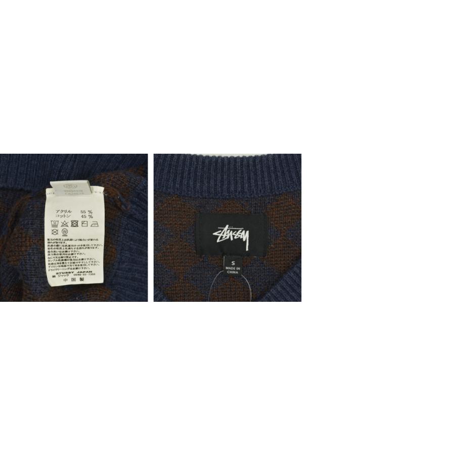 STUSSY（ステューシー） ダイヤチェック チェッカー ニットベスト