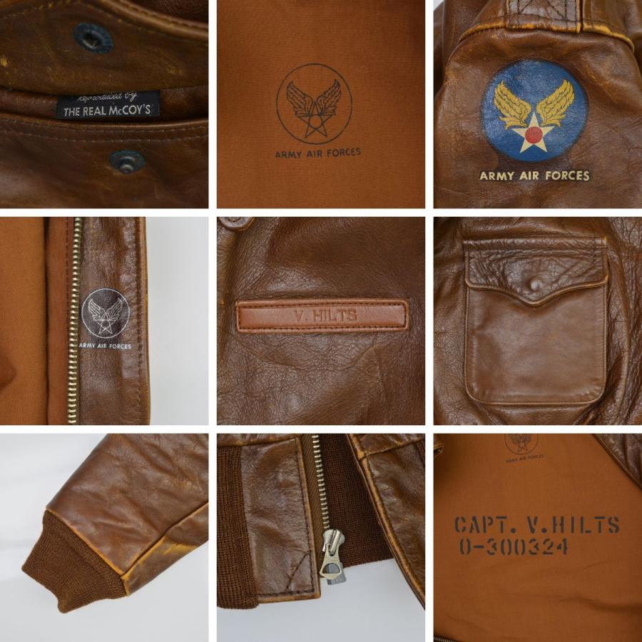 THE REAL McCOY'S / リアルマッコイ 旧マッコイ REAL McQUEEN A-2 CAPTAIN V.HILTS スティーブマックイーン 大脱走 レザージャケットの画像