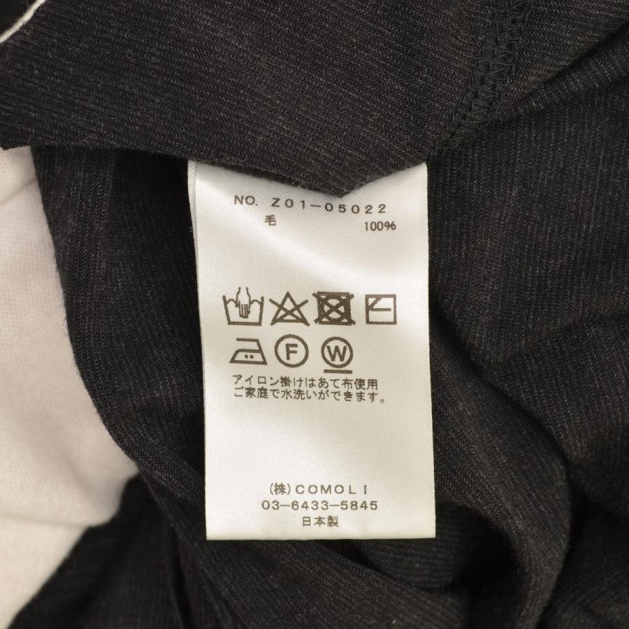 COMOLI / コモリ 24SS Z01-05022 サマーウール クルー チャコール 長袖
