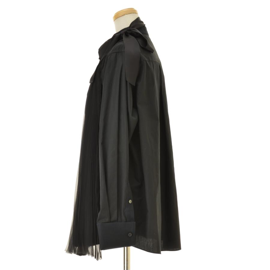 sacai（サカイ） 21-05611 コットンポプリン プリーツ 長袖シャツ