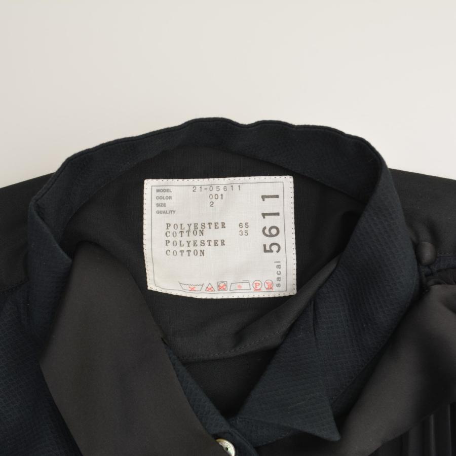 sacai（サカイ） 21-05611 コットンポプリン プリーツ 長袖シャツ