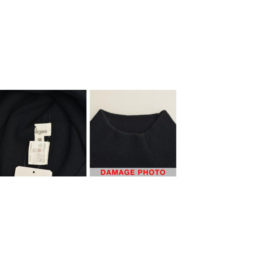 courreges（クレージュ） ハイネックリブ 半袖ニット : ブランド古着の
