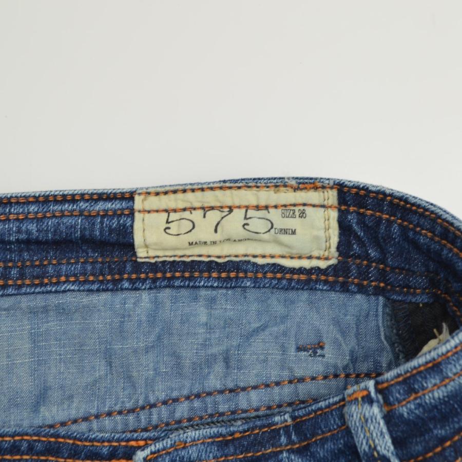 575DENIM ダメージ加工ブーツカット デニムパンツ : ブランド古着の 