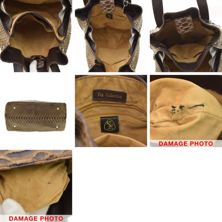 新品未使用✨ 高級 JRA認定 パイソン ハンドバッグ プレート TOP COLLECTION JRA認証 パイソン柄 ハンドバッグ : ブランド古着の