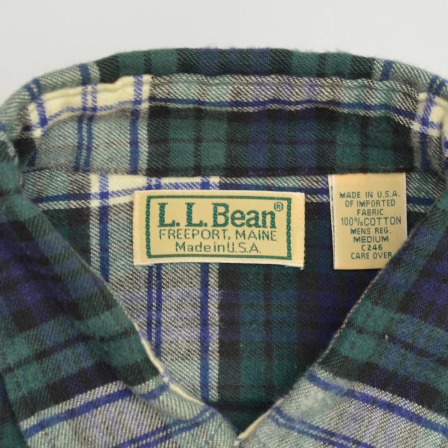 L.L.Bean（エルエルビーン） 80s〜90s USA製 タータンチェック ボタン 