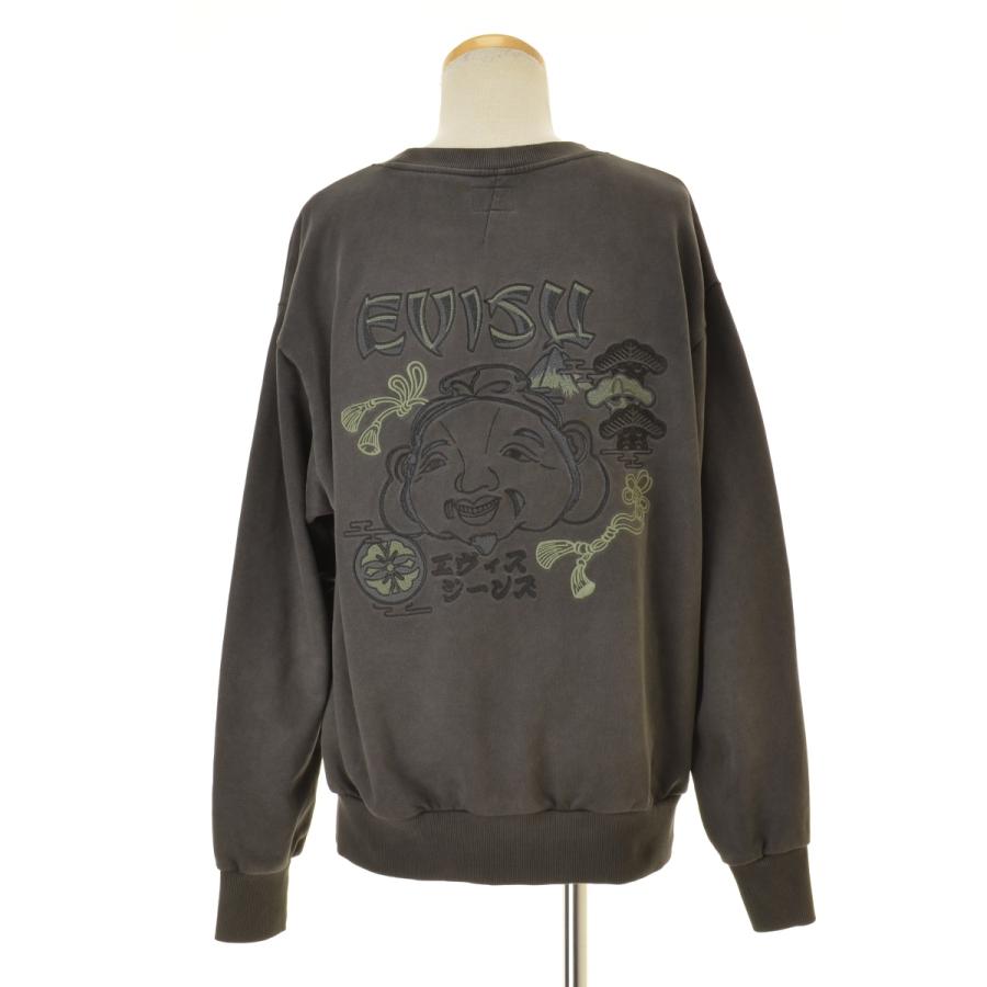 EVISU / エヴィス 仏頭とロゴ刺繍 リラックスフィット 長袖スウェット