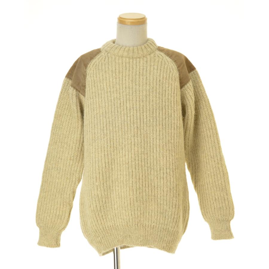 【Blacksheep】英国製 エルボーパッチ付 ブリティッシュウール長袖ニットセーター Black Sheep（ブラックシープ） 英国製 エルボーパッチ付