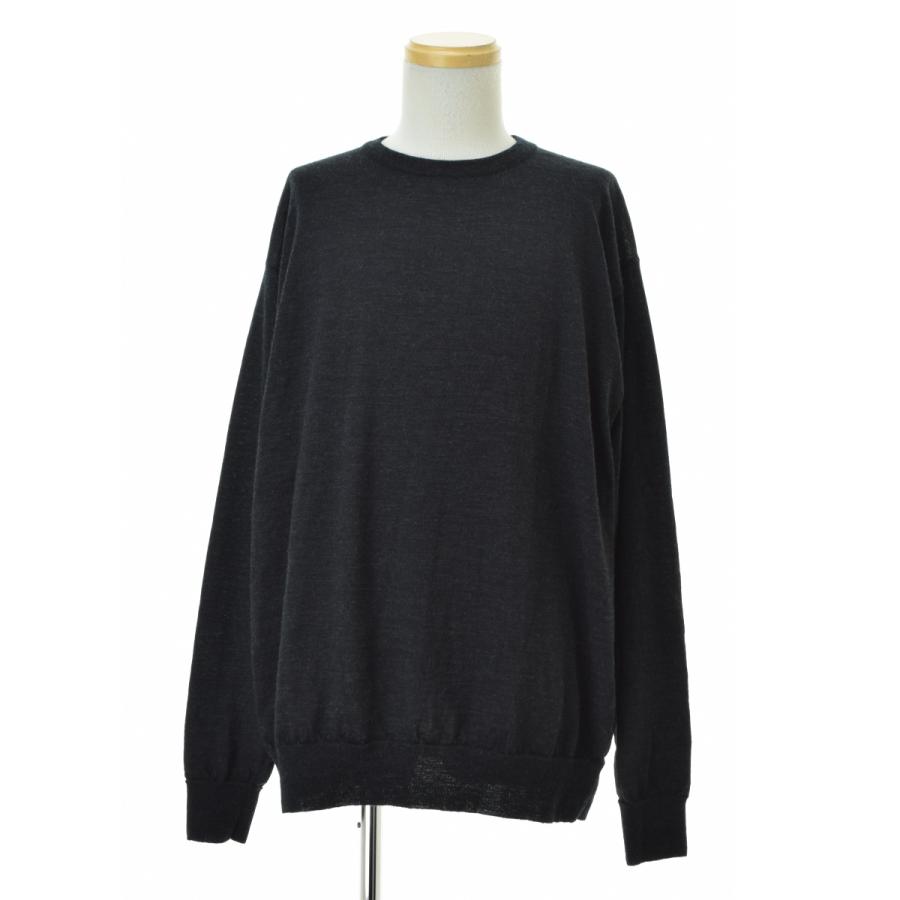 【美中古】COMOLI 25AW ウールクルーネックニット チャコール COMOLI / コモリ 25AW C03-06010 ウール クルーネックニット 長袖