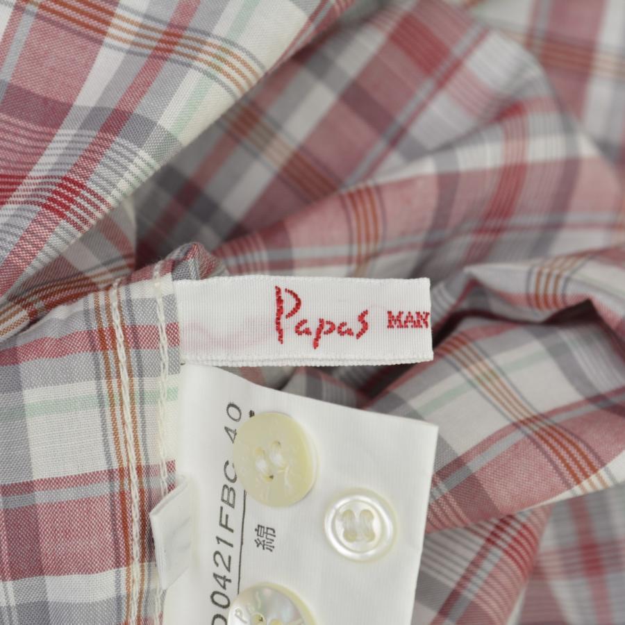 PAPAS / パパス D0421FBC40 チェックボタンダウンプルオーバー 長袖