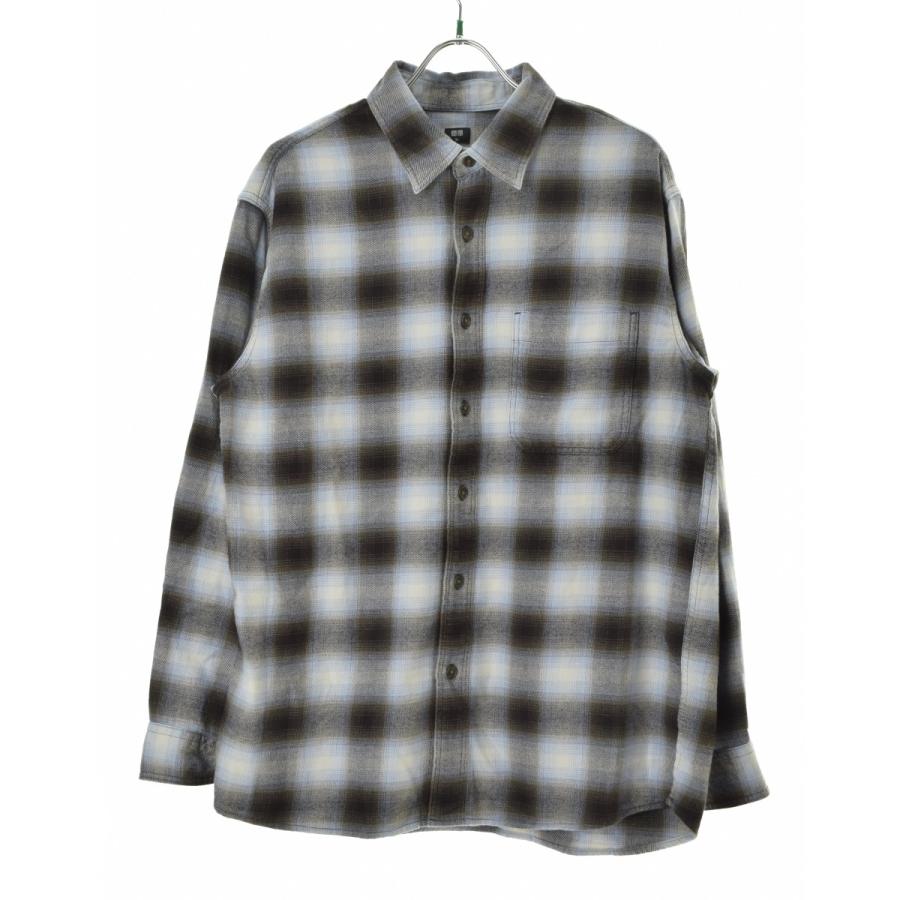 ユニクロ（UNIQLO） フランネルチェック オンブレ 長袖シャツ