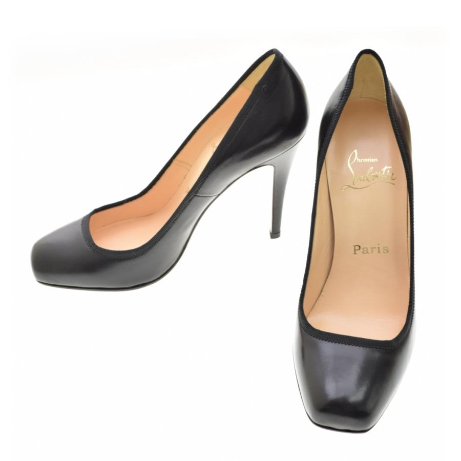 Christian Louboutin ルブタン スクエア ヒールパンプス 23 Christian Louboutin（クリスチャンルブタン） スクエアトゥ レザー