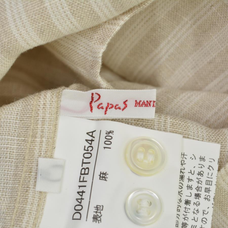 PAPAS / パパス D0441FBT054 ストライプリネン 長袖シャツ : ブランド 