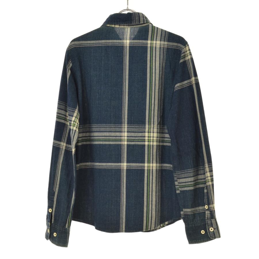 パラスパレス 40/-✕38.5／ー インディゴ ローンチェック 半袖 シャツ Pal'las Palace（パラスパレス） インディゴ チェック ボタンダウン