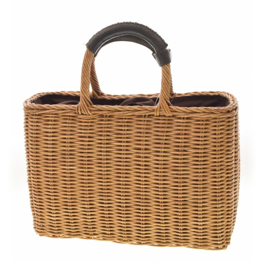 The Bagmati / バグマティ ウィッカー編み レザーハンドル かご バッグ