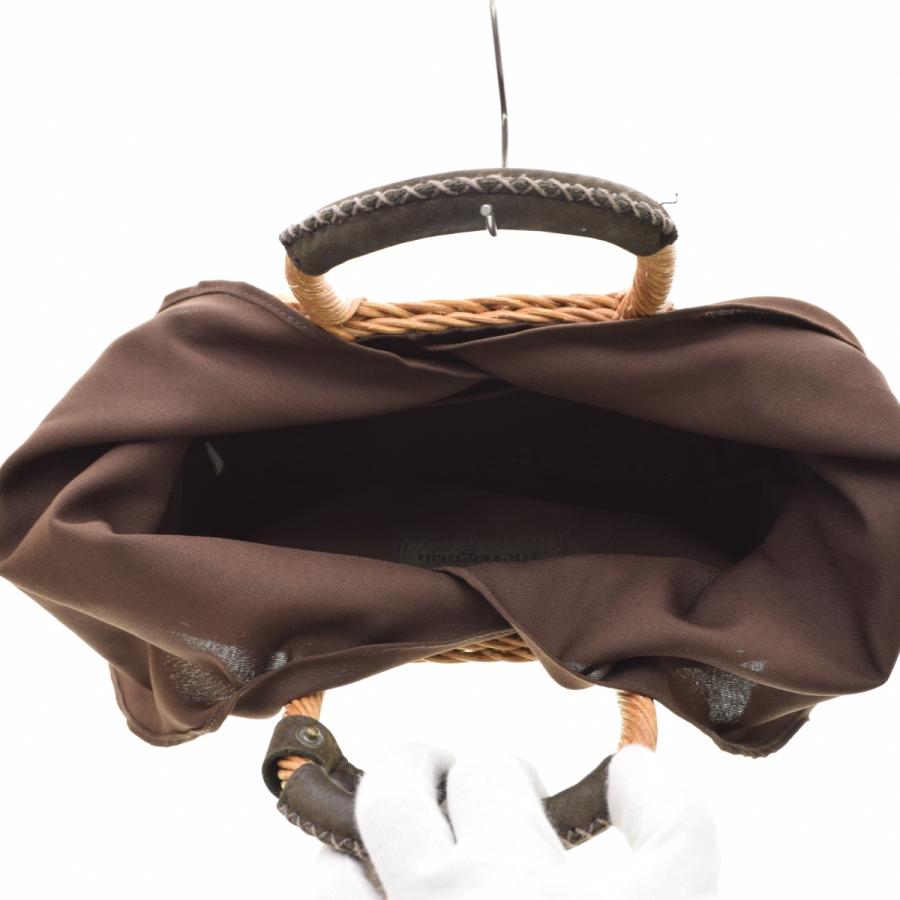 The Bagmati / バグマティ ウィッカー編み レザーハンドル かご バッグ