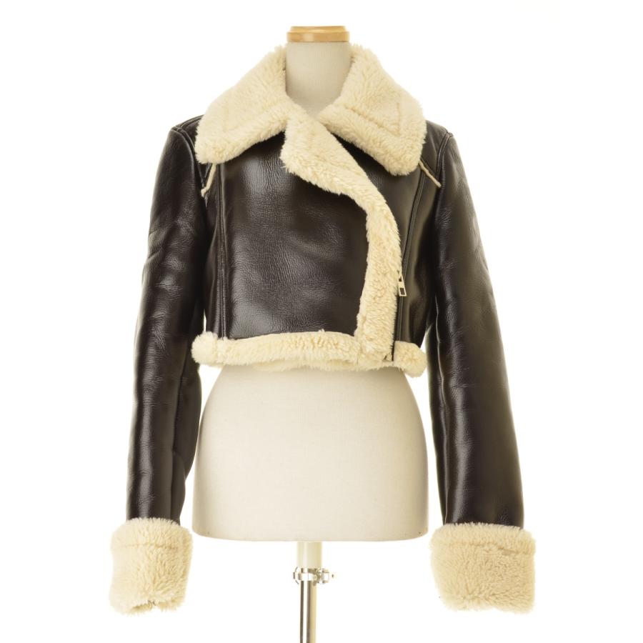 ZARA（ザラ） 4341/806/904 フェイクムートン ライダースジャケット