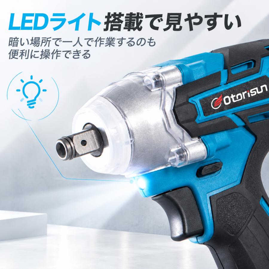 【正規品】インパクトレンチ 電動ドライバー 電動ドリル タイヤ交換 マキタ互換 18V/21V 充電式  大容量 コードレス 無段変速 正逆転両用 バッテリー 電動工具 |  | 10
