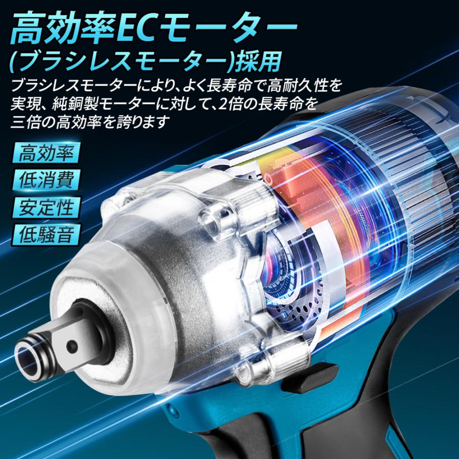 【正規品】インパクトレンチ 電動ドライバー 2025 電動ドリル タイヤ交換 マキタ バッテリー対応 充電式 18v/21v 無段変速 正逆転両用 電動工具 LEDライト付き |  | 04