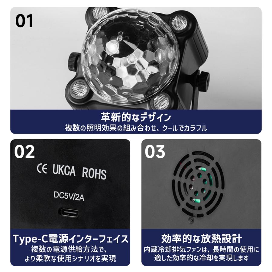 最新版】ミラーボール LED リモコン付き ディスコ カラオケ ライト