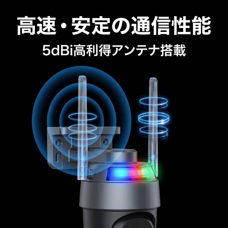 防犯カメラ 屋外 800万画素 WiFi 2画面 PTZ 首振り 355度 AI自動追尾 赤青警告灯 フルカラー夜間 アンテナ 双方向通話 工事不要 IP66防水 |  | 14