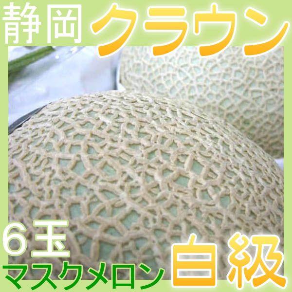 静岡県産 ジャケット冠瓜 カンタロープ 静岡瓜 白級 6玉 フルーツ-メロン