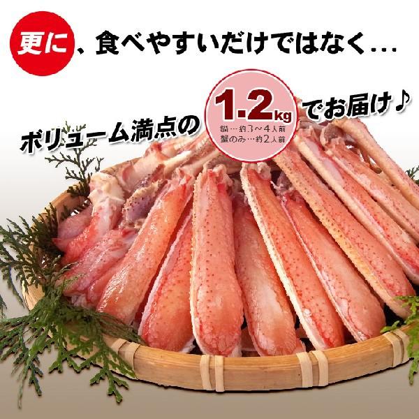 生 ずわい 蟹(かに カニ)カット済み１．２ｋｇセット 送料無料｜kani｜04