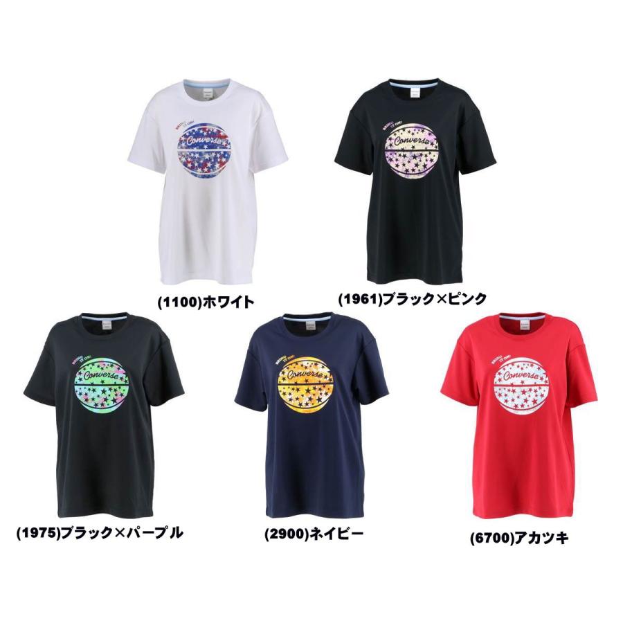 メール便無料 コンバース Tシャツ レディース プリント 女性 女子 CB301351 ミニバス バスケット CONVERSE｜kanisponet